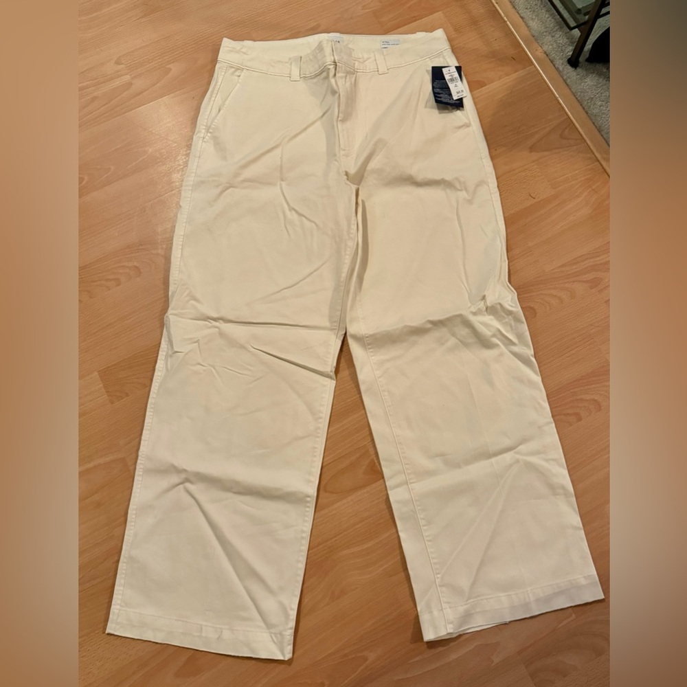 Gap Women’s High-Rise Wide-Leg Pants - NWT - 16 Tall - Ivory Frost